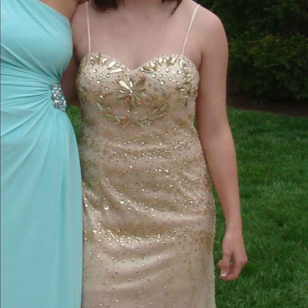 Champagne Dave & Johnny flare dress